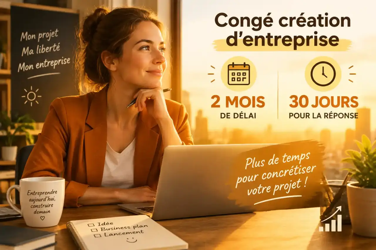 Congé création d’entreprise : 2 mois de délai, 30 jours pour la réponse