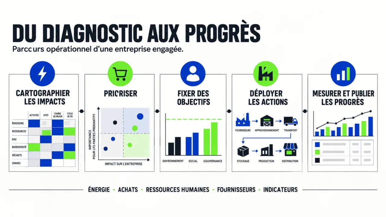 Entreprise développement durable : étapes du diagnostic à la mesure des progrès